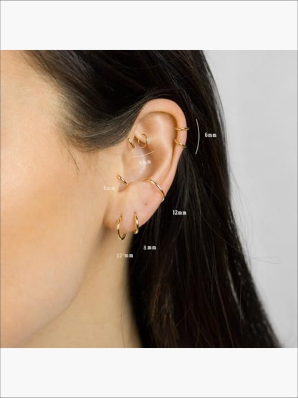 Hypoallergenic 14K Gold Plated Hoop Earrings Set for Sensitive Ears - Picture 5 of 7